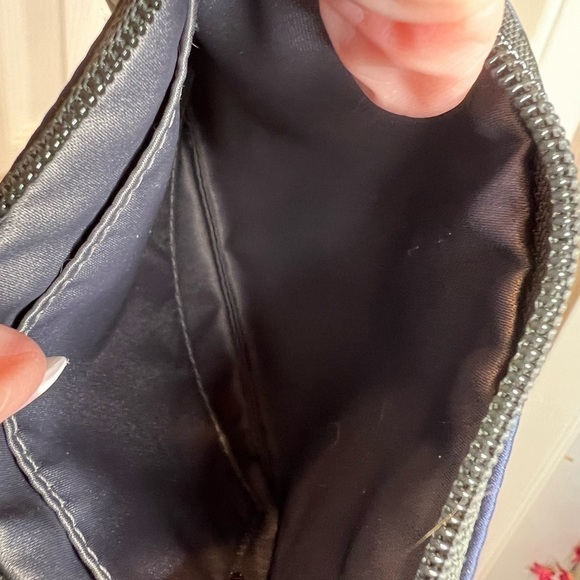 COACH WRISTLET BLUE GRAY & CREAM SCARF PRINT SIGNATURE SATEEN WRISTLET - Picture 3 of 6